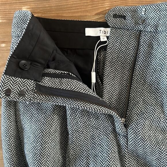 Tibi Herringbone Wool pants NEW with tags Size 0 - Picture 8 of 9